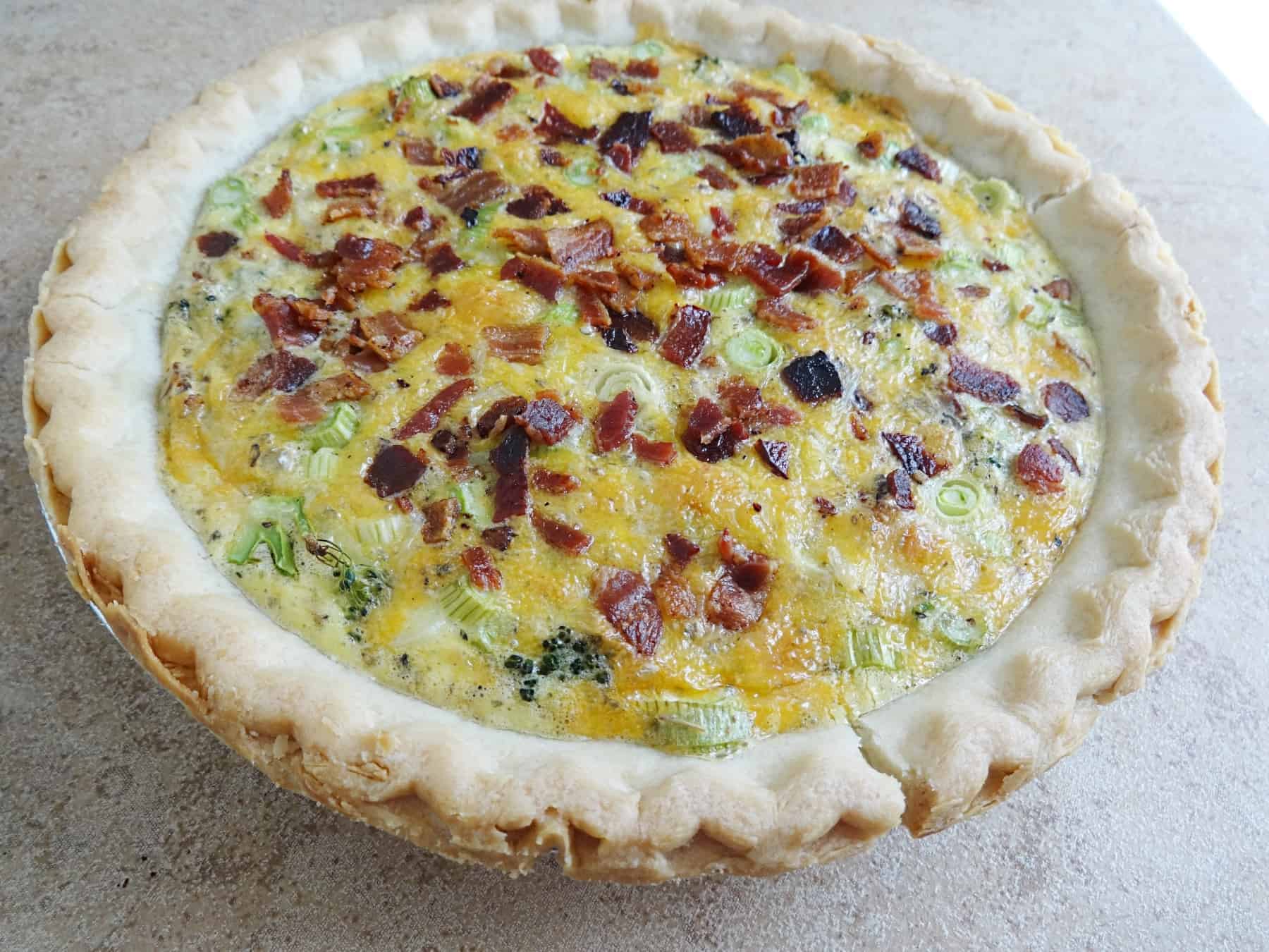 Broccoli Bacon Quiche With Cheese - Savory With Soul